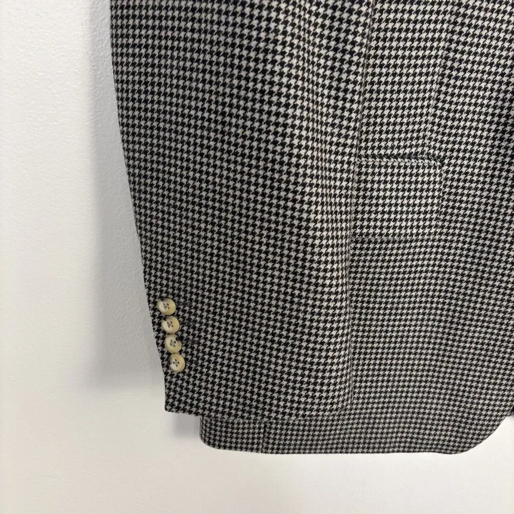 Rochester Couture Sport Coat 42T Pure CASHMERE Lanificio di Pray Houndstooth